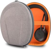 „Geekria Shield“ ausinių dėklas, suderinamas su „Jabra Elite 45h“ ir „Evolve2 50“ modeliais, atsarginis kietasis kelioninis dėklas su vietos laidams (rudas)