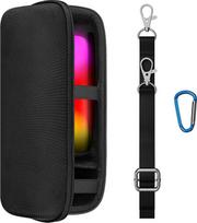 „Geekria Shield“ garsiakalbių krepšys, suderinamas su „JBL Pulse 5“ „Bluetooth“ garsiakalbiu, atsarginis kietasis kelioninis dėklas su vieta laidams laikyti, raktų pakabuku ir peties diržu (juodas)