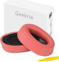 „Geekria“ ausinių pagalvėlių pakaitalai, skirti „Sony MDR-100ABN WH-H900N“ ausinėms: atsarginės ausinių pagalvėlės / ausinių pagalvėlių pakaitalai / ausų pagalvėlės / ausinių kaušeliai / ausų dangteliai / ausinių pagalvėlių remonto detalės (rožinai oranži