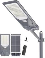 „Gefolly SL-5800W“ saulės energija maitinamas gatvių šviestuvas su nuotolinio valdymo pultu, 6500K lauko prožektorius su judesio jutikliu, IP67 klasės saulės energija maitinami šviestuvai, takų apšvietimas, skirtas sodams ir garažams