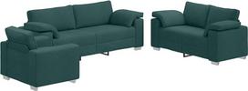 „Generisch“ 3-vietė sofa, tamsiai žalia, lino mišinio audinys, baldai, sofos, 3324663