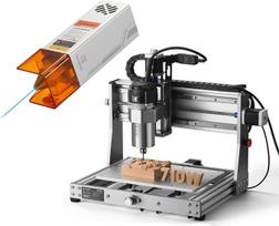 „Genmitsu 3020-PRO Ultra“ CNC frezavimo staklės + 10 W lazerinis modulis, skirtos metalui ir medžiui, 60 mm žingsninis variklis, įmontuotas pagrindinės plokštės ventiliatorius, darbo sritis 300 x 205 x 80 mm