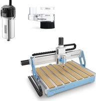 „Genmitsu“ CNC frezavimo staklės „PROVerXL 6050 Plus“ + dulkių surinkimo antgalis + 710 W kompaktiškas maršrutizatorius, „GRBL“ valdymas, visiškai metalinis CNC maršrutizatorius su linijinėmis kreipiamosiomis, 3 ašių frezavimas medžio, aliuminio, vario, s