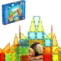 „Geomag“ – magnetinės plytelės „Gems“ (60 vnt.), magnetinis žaidimas vaikams su 4 formų plytelėmis, „Montessori“ žaislas nuo 3 metų, mokomasis žaislas, STEM žaislas, gimtadienio ir Kalėdų dovanos vaikams