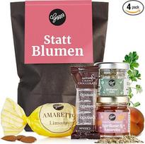 „Gepp's Feinkost“ stebuklingas maišelis „Statt Blumen“ (Vietoj gėlių), dėkingumo dovanų dėžutė, gimtadienio dovana kolegoms, nedidelis dovanų rinkinys su žolelių druska, uogiene, šokoladais, dovanų idėja vyrams ir moterims | Dėkingumo dovanų dėžutė, gimta