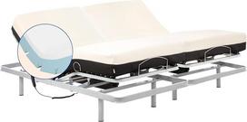 „Gerialife“ dviguba reguliuojama lova su ortopediniu „Memory Foam“ čiužiniu, 20 cm storio (160 x 190 cm, nuotolinis valdymas laidiniu pultu), pilkos spalvos, 160 x 190 cm