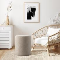 „Get Set Style“ modernus apvalus pufas su minkštu paminkštintu sėdimuoju paviršiumi, daugiafunkcinės kėdės makiažui, paminkštintas pėdų atraminis pufas, skirtas svetainei ir miegamajam
