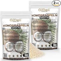 „GiDeli“ kokoso drožlės, 2 x 1 kg – sveikų riebalų ir ląstelienos šaltinis – skirta veganams ir keto dietą laikantiems žmonėms – natūralus produktas, tinkamas įvairiems naudojimo būdams
