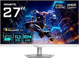 „Gigabyte M27UP Ice“ 27 colių 4K UHD žaidimų monitorius - Dvigubas režimas (4K 160 Hz arba FHD 320 Hz), 3840 x 2160, 1 ms, 350 cd/m², „FreeSync Premium“, „DisplayHDR400“, HDMI 2.1, „DisplayPort“ 1.4
