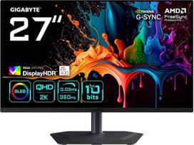 „Gigabyte MO27Q3“ 27 colių OLED QHD žaidimų monitorius – 2560 x 1440, 360 Hz, 0,03 ms, 250 cd/m², suderinamas su „G-Sync“, „FreeSync Premium Pro“, „Display HDR True Black 400“, HDMI 2.1, „DisplayPort“ 1.4