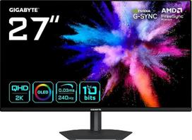 „Gigabyte GO27Q24A“ 27 colių OLED 2K QHD žaidimų monitorius – 2560 x 1440, 240 Hz, 0,03 ms, 400 cd/m², „FreeSync Premium“, suderinamas su „G-Sync“, HDMI 2.1, „DisplayPort“ 1.4