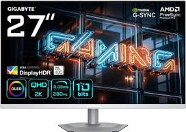 „Gigabyte“ MO27Q2A „Ice“ 27 colių OLED 2K QHD žaidimų monitorius – 2560 x 1440, 280 Hz, 0,03 ms, 250 cd/m², „FreeSync Premium Pro“, „DisplayHDR True Black 400“, HDMI 2.1, „DisplayPort“ 1.4