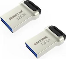 „GIGASTONE“ 128GB „Nano“ USB atmintinė (2 vnt. rinkinys) Z90 USB 3.2 Gen 1, 120MB/s, ypač greita, mini, metalinis korpusas, duomenų saugojimas, atsarginės kopijos kompiuteriui, „Mac“, televizoriui ir automobiliui, suderinama su USB 2.0, 3.0 ir 3.1