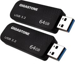 „GIGASTONE“ 64GB USB atmintinė (2 vnt. rinkinys) Z30 USB 3.2 Gen 1, 80MB/s didelės spartos, su „Push-Pull“ konstrukcija ir žiedo kilpa raktams – duomenų saugojimas, atsarginės kopijos kompiuteriui, „Mac“, televizoriui ir automobiliui
