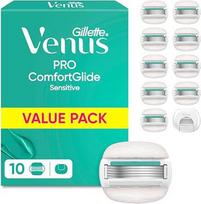 „Gillette Venus Pro Comfortglide Sensitive“, 10 originalių skustuvų peiliukų, žalia