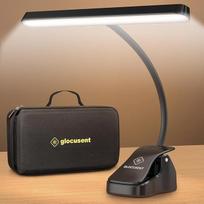 „Glocusent“ 57 LED super ryškus natų stovo apšvietimas su EVA nešiojimo dėklu | Prisegamas natų stovo apšvietimas, 3 spalvos, 5 ryškumo lygiai, USB-C (iki 140 valandų) fortepijonui, natoms, gitarai