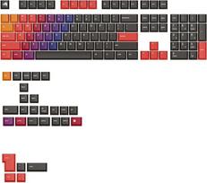 „Glorious Gaming“ – „GPBT Gradient Tangenter“ („Celestial Fire“) mechaninėms klaviatūroms, neišblunka, tinka 100 %, 75 %, 65 % ir 60 % dydžio klaviatūroms, pagaminta iš PBT medžiagos, atitinka ANSI/ISO standartus - Amerikos QWERTY klaviatūros išdėstymas