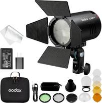 „Godox AD100 Pro II“ 100 Ws priedinis blykstė su „AK-R1“ komplektu, „AD100PRO II“ 2,4 GHz TTL blykstė, 28–85 mm žum, 490 blyksnių esant maksimaliam galingumui, 0,01–1,5 s pakrovimo laikas, HSS 1/8000 s, 2850 mAh baterija, įkrovimas per USB-C, 16