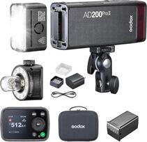 „Godox AD200Pro II“ 200 Ws blykstė, AD200Pro II TTL blykstė, AD200Pro atnaujinimas | 2,4G TTL blykstė, 1/8000 HSS, 0,01–1,8 s pakartotinis blyksnis, reguliuojama nuo 1/512 iki pilnos galios 1/1 su dviejų atspalvių reguliavimo šviesa