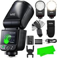 „Godox V1 Mid V1Mid S“ fotoaparato blykstė su difuzoriaus kupolu (Godox AK-R11), skirta „Sony“ fotoaparatams, 55 Ws, apvalios galvutės „Speedlite“, 2,4 GHz TTL HSS 1/8000 s, daugiau nei 650 blyksnių, jutiklinis spalvotas ekranas, skirtas „Sony A7 CII“, „A