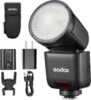 „Godox V1 mid S“ TTL apvalios galvutės fotoaparato blykstė, 650 pilnos galios blyksnių, HSS, 1/8000 s, 1,7 s pakrovimo laikas, jutiklinis ekranas, suderinama su „Sony“ fotoaparatais
