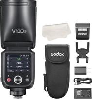 „Godox V100-S“ 100 Ws jutiklinio ekrano fotoaparato blykstė „Speedlite“, skirta „Sony“ fotoaparatams, su nuimama papildoma blykste, USB-C įkraunama baterija, 2,4 GHz X belaidis HSS TTL blykstė, skirta „Sony“ a7IV, a7III, a7RV, a7RIV, a7c, a9III, a6500, a6
