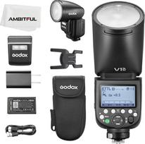 „Godox V1Pro C“ apvalios galvutės fotoaparato blykstė 2,4 G X belaidė HSS 76 W E-TTL ličio jonų apvalios galvutės fotoaparato blykstė su išorine blykste SU-1, skirta „Canon“ fotoaparatams