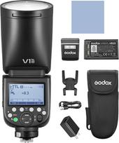 „GODOX V1PRON“ „Speedlite“ apvalios galvutės fotoaparato blykstė, skirta „Nikon“ fotoaparatams | M/TTL blykstės režimas, 1/8000 s HSS, 1,3 s įkrovimo laikas su nuimama papildoma blykste