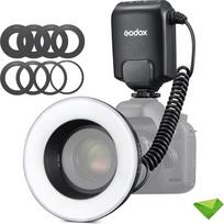 „Godox“ ML-150II ML150II „Macro“ LED žiedinis blykstė „Speedlite“ GN12 5800K±200K, skirta „Sony“, „Canon“, „Nikon“, „Fuji“, „Olympus“ ir „Panasonic“ DSLR fotoaparatams, vaizdo įrašų kūrimui, gyvūnų ir augalų fotografavimui