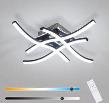 „Goeco“ LED lubinis šviestuvas su reguliuojamu apšvietimu, 28 W, 3000 K, 6500 K, 4 lemputės, juodos spalvos