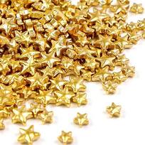 „Gold Star Sprinkles“, valgomieji auksiniai žvaigždutės formos cukraus pabarstukai tortų dekoravimui, auksiniai tortų papuošimai, keksų papuošimai, gimtadienio šventės reikmenys