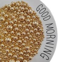 „Golden Pearls“ tortų papuošimai, auksiniai cukriniai perlai, valgomieji auksiniai perlai (120 g), kepinių papuošimai, tortų ir sausainių papuošimai, vestuvių, šventinių vakarėlių ir Kalėdų aksesuarai
