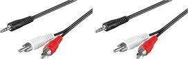 „goobay 50441“ 3,5 mm „Jack“ / RCA adapterio kabelis, skirtas ausinių lizdams prijungti prie RCA / 3 kontaktų stereo 3,5 mm „Jack“ (vyriškas) į 2x RCA (vyriškus) / juodos spalvos / 10 m (2 vnt. rinkinys)