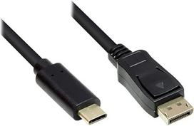 „Good Connections“ jungiamasis kabelis – USB-C (vyriškas) į DisplayPort 1.2 / DP 1.2 (vyriškas) – 4K / UHD @ 60 Hz – varinis laidininkas – 10 m – juodos spalvos GC-M0109