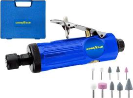 „Goodyear Pneumatic“ tiesiosios šlifavimo mašinos priedai, skirti kompresoriui „Professional“ (22 000 aps/min), 1/4" ir 1/8" aliuminio lydinio komplektas, susidedantis iš 10 galandimo akmenų, 2 gręžimo griebtuvų ir priedų, į
