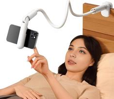 „Gooseneck“ tipo telefono laikiklis lovai, lankstus telefono laikiklis stalui, ilgas telefono laikiklis su „Lazy Arm“ ir 360° pasukamu mini spaustuku, suderinamas su 4–6,8 colių įrenginiais | Ilgas telefono laikiklis su „Lazy Arm“ ir 360° pasukamu mini sp