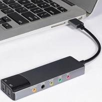 „GOWENIC“ 7.1 USB garso plokštė, išorinė USB garso plokštė su SPDIF, 7.1/5.1/stereo išėjimas, 3,5 mm AUX/linijinis/mikrofono įėjimai, skirta nešiojamiesiems kompiuteriams