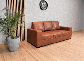 „Granada“ natūralios odos trisėdė sofa, plotis 205 cm, ruda natūrali oda, „Granada“ spalvų pasirinkimas