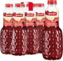 „Granini“ gėrimas „Apple Cherry“ (6 vnt. po 1 litrą), 51 % sulčių, obuolių sultys, vyšnių sultys, tinkamas veganams, natūralus, su užstatu