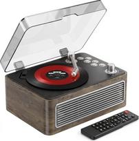 „Gueray“ nešiojamas „Bluetooth“ CD grotuvas su garsiakalbiais, 3600 mAh įkraunama baterija, klasikinio stiliaus CD grotuvas namams, retro ąžuolo medžio CD grotuvai su FM radiju ir nuotolinio valdymo pultu, palaiko atkūrimą per USB ir AUX jungtis