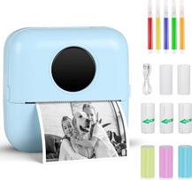 „GuKKK“ mini spausdintuvas, mobilusis nuotraukų spausdintuvas, nešiojamas, belaidis terminis spausdintuvas, sujungiamas su išmaniuoju telefonu per „Bluetooth“, skirtas mokymosi pagalbai, mokymosi užrašams, užrašams, dienoraščiui, sąrašams (A)
