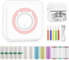 „GuKKK“ mini spausdintuvas, mobilusis nuotraukų spausdintuvas, nešiojamas mini nuotraukų spausdintuvas, belaidis terminis spausdintuvas, išmaniojo telefono „Bluetooth“ spausdintuvas, skirtas mokymosi pagalbai, mokymosi užrašams, dienoraščiui, užrašams, di