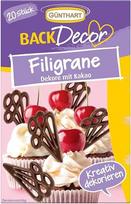 „Günthart BackDecor 20“ filigraninė glazūra su kakava, tinkanti jūsų tortams ir keksams, 1 vnt. pakuotė (29 g)