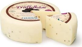 „Gustos“ – triufelių sūris, 350 g. Maži triufelių gabaliukai ir viliojantis aromatas daro šį sūrį tikru lobiu