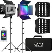 „GVM“ RGB vaizdo apšvietimo panelė su „Softbox“, 45 W LED fotografijos lempa su stovu, valdoma per programėlę, 15 000 lux / 0,5 m, 3200 K–5600 K, studijinė nuolatinė šviesa, skirta vaizdo įrašymui ir „YouTube“ transliacijoms, CRI 97+, 18 šviesos efektų