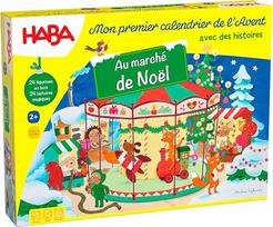 „Haba“ – Advento kalendorius – „Kalėdų mugėje“ – 24 su meile sukurti mediniai figūrėlės ir 3D žaidimų fonas – vaikams nuo 2 metų