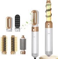 „Hairstyler 5-in-1 Pro“ karšto oro rinkinys, daugiafunkcinis joninis plaukų formavimo prietaisas, „Omnial“ automatinis daugiafunkcinis prietaisas, skirtas džiovinti, suteikti plaukams apimties, ištiesinti ir suktis (baltas)