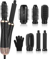„Hairstyler“ 6-in-1 plaukų formavimo rinkinys su 1000 W galingumo plaukų džiovintuvu, apvaliu plaukų formavimo šepečiu-džiovintuvu, automatiniu oro srauto garbanų suktuku, šiltu oro šepečiu, ištiesinimo šepečiu, plaukų džiovinimo šepečiu, skirtas plaukų a