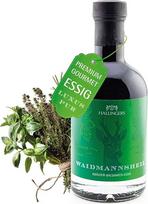 „Hallingers Genuss Manufaktur“ gurmaniškas actas – dovana medžiotojams – skirtas salotoms, gėrimams ir patiekalams, prabangus dovaninis butelis „Waidmannsheil“ su 3 % rūgštingumo žolelių balzamiko actu, puiki dovana medžiotojams