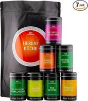 „Hallingers Genuss Manufaktur“ „Wonder Bag XXL“ gurmanų prieskonių dovanų rinkinys su 7 aromatiniais indeliais – prieskonių mišiniai rudeniui